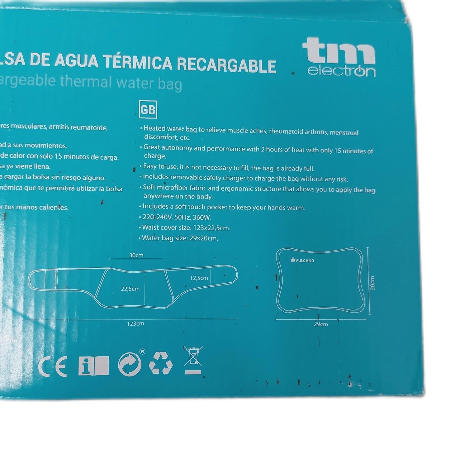 TM Electron Hüftgurt Thermotasche Wellness VULCANO verstellbar wiederauflad