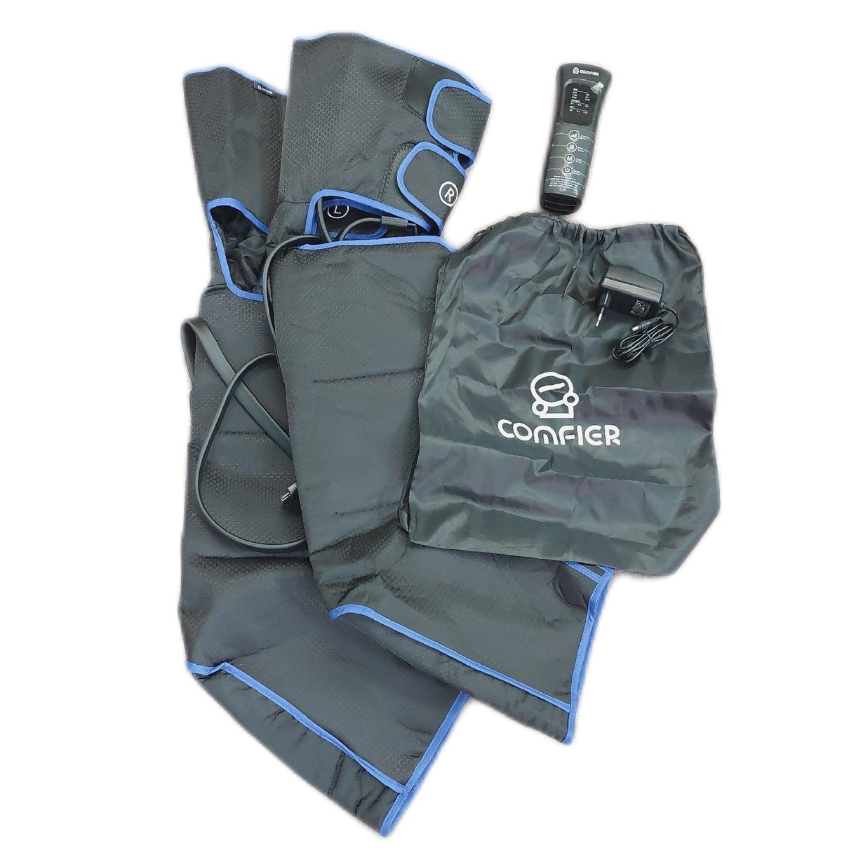 Comfier Beinmassagegerät mit Wärme und Kompression 3 in 1 Fuß und Beinmassagegerät 6 Modi 3 Intensitätsstufen
