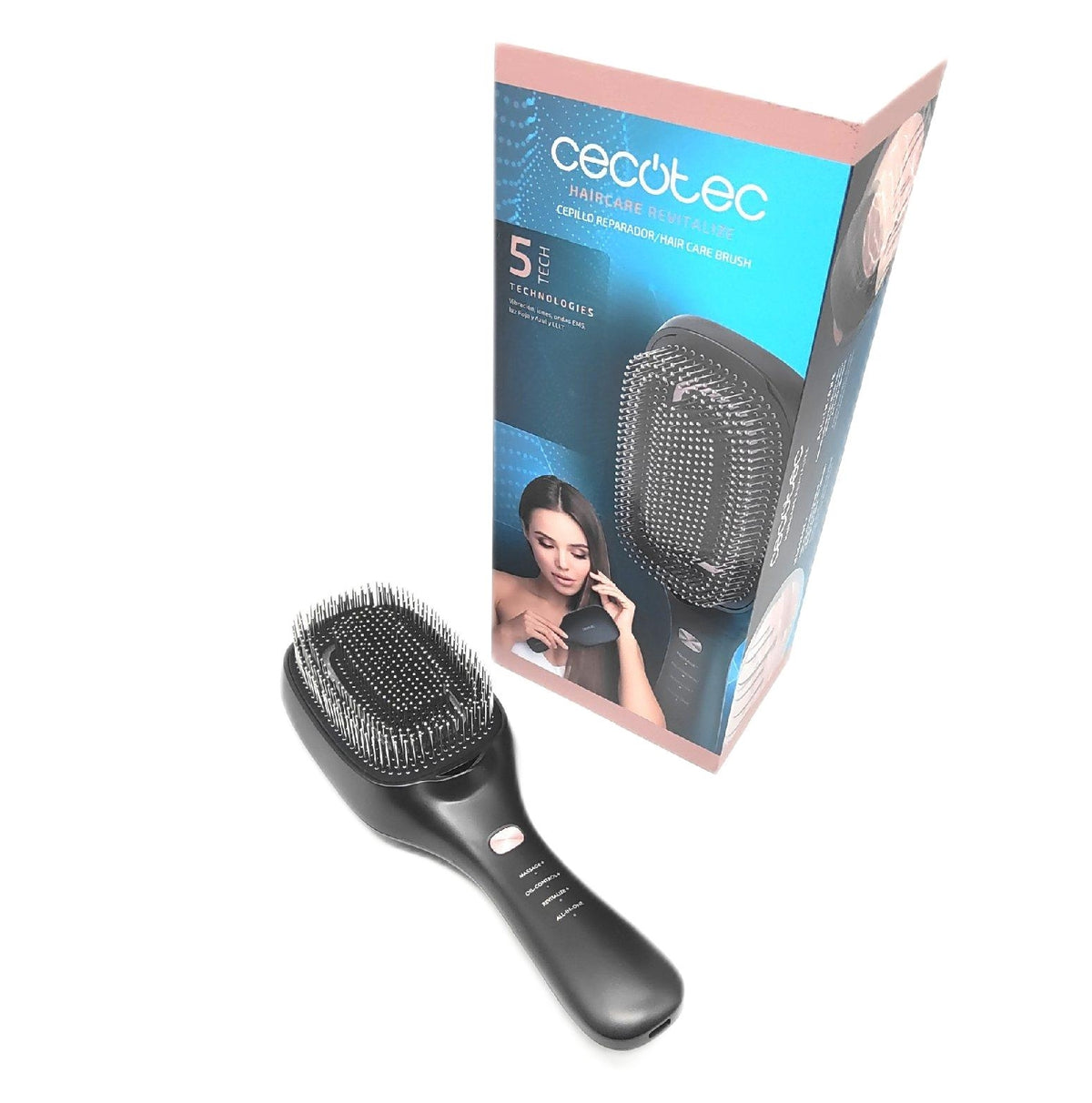Cecotec Kopfhaut Reparaturbürste Haarwiederherstellung Massage Oil Control Vibration EMS Laser blaues Licht