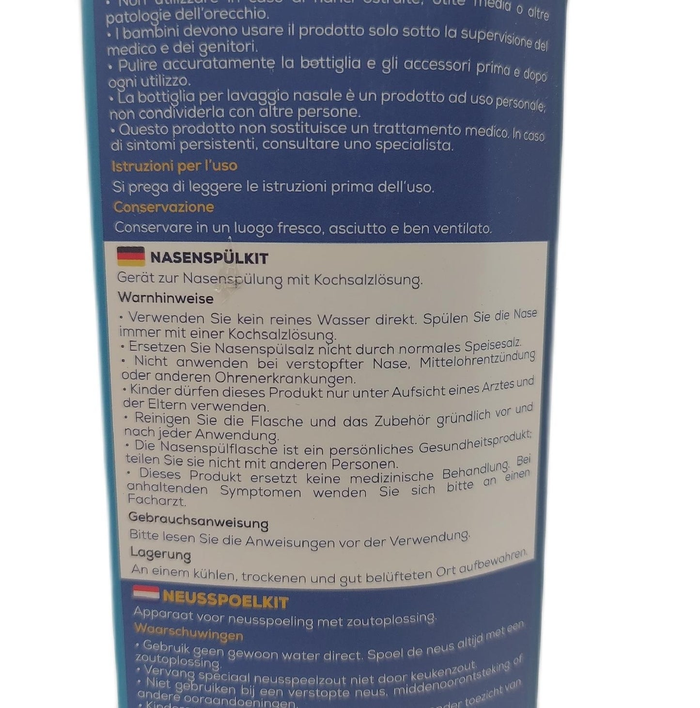 Nasenspülset Nasenpflege Gesundheit 30 Milliliter Wasserregulierventil für