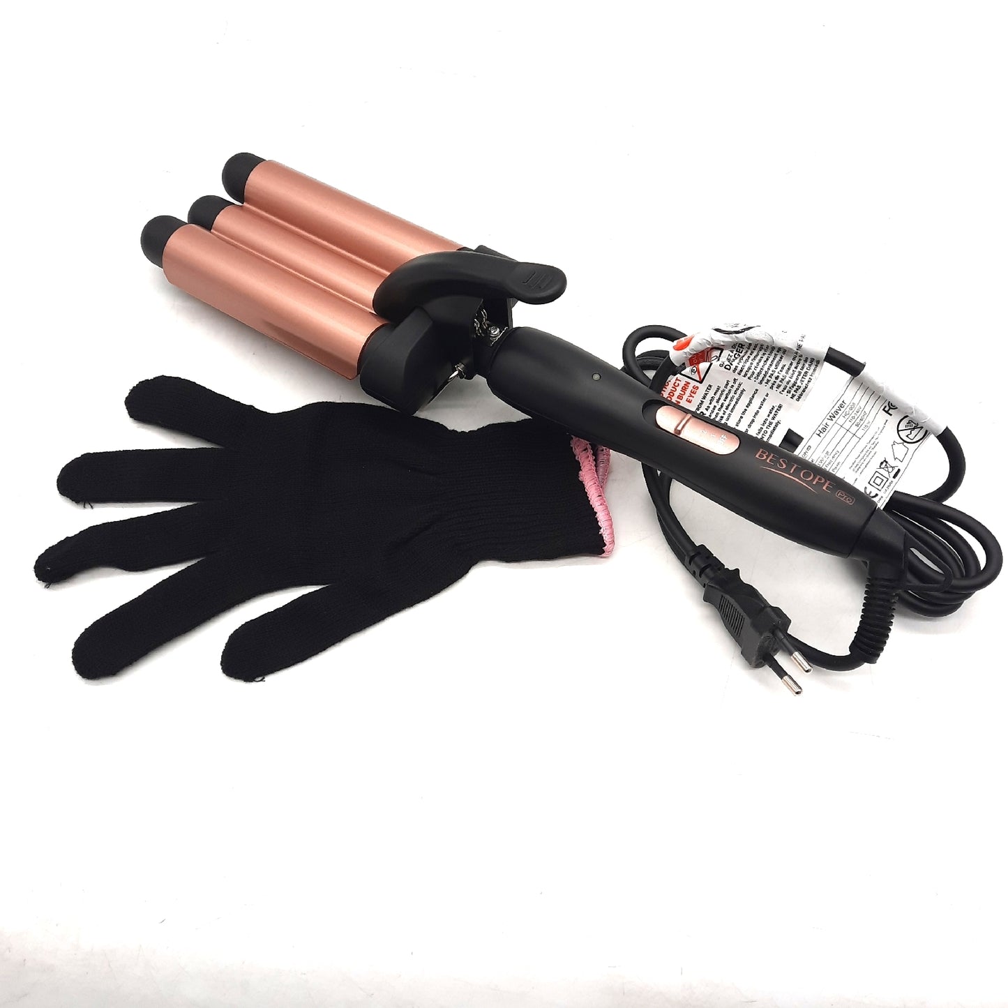 Lockenstab 3 FÃ¤sser Beach Waves Welleneisen einstellbarer Temperatur PTC