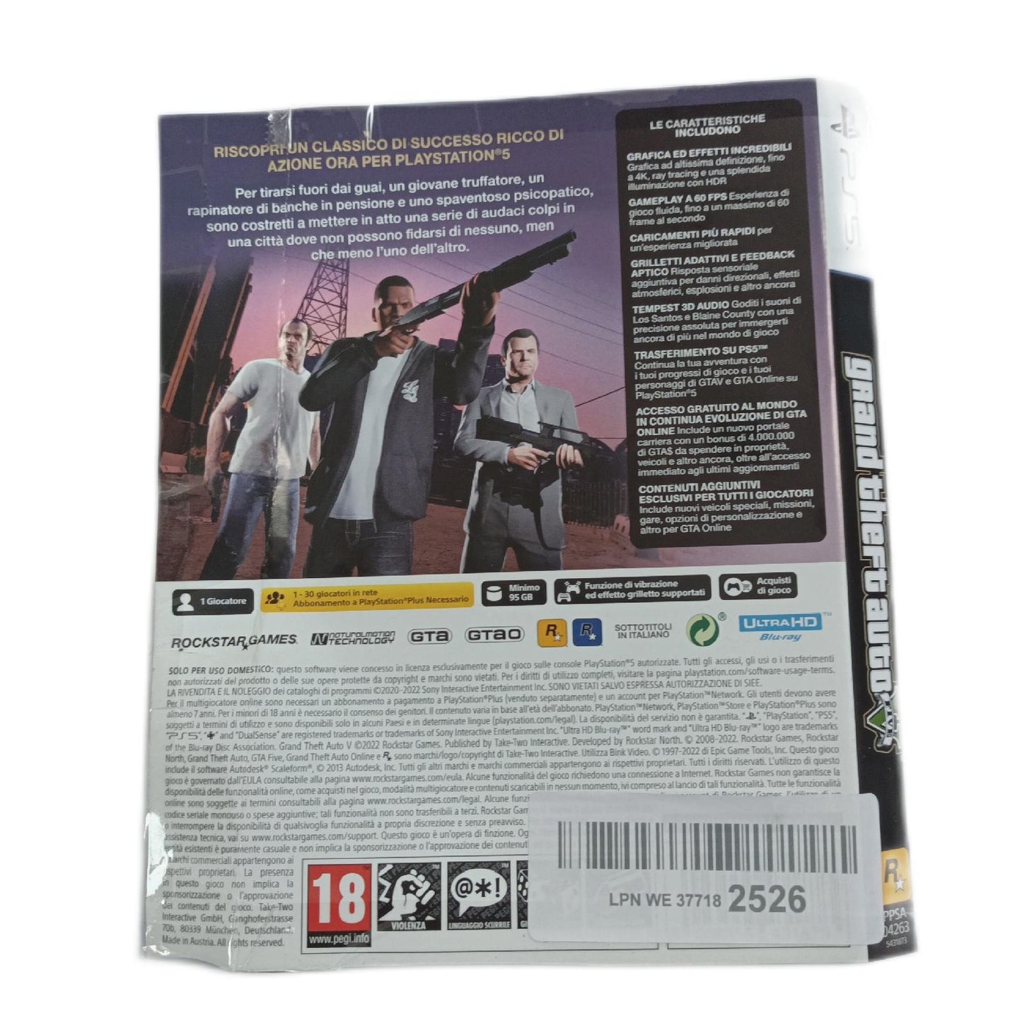 Grand Theft Auto V Playstation Spiele PS5 Edition USK 18 - Unvollständig