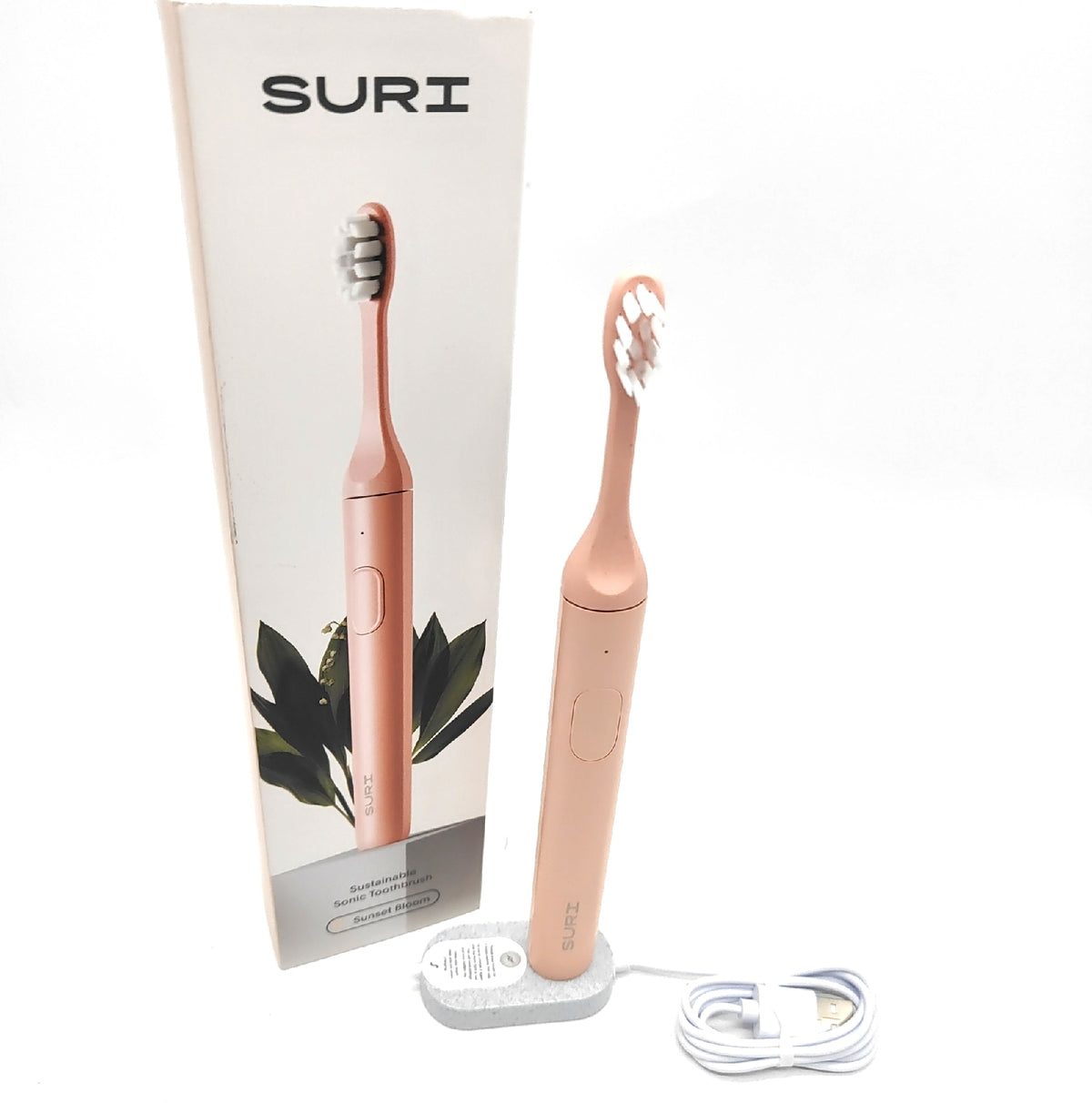 SURI Sonic Elektrische Zahnbürste 1.0 Rosa 1 Monat Akkulaufzeit Reisezahnbürste Erwachsene