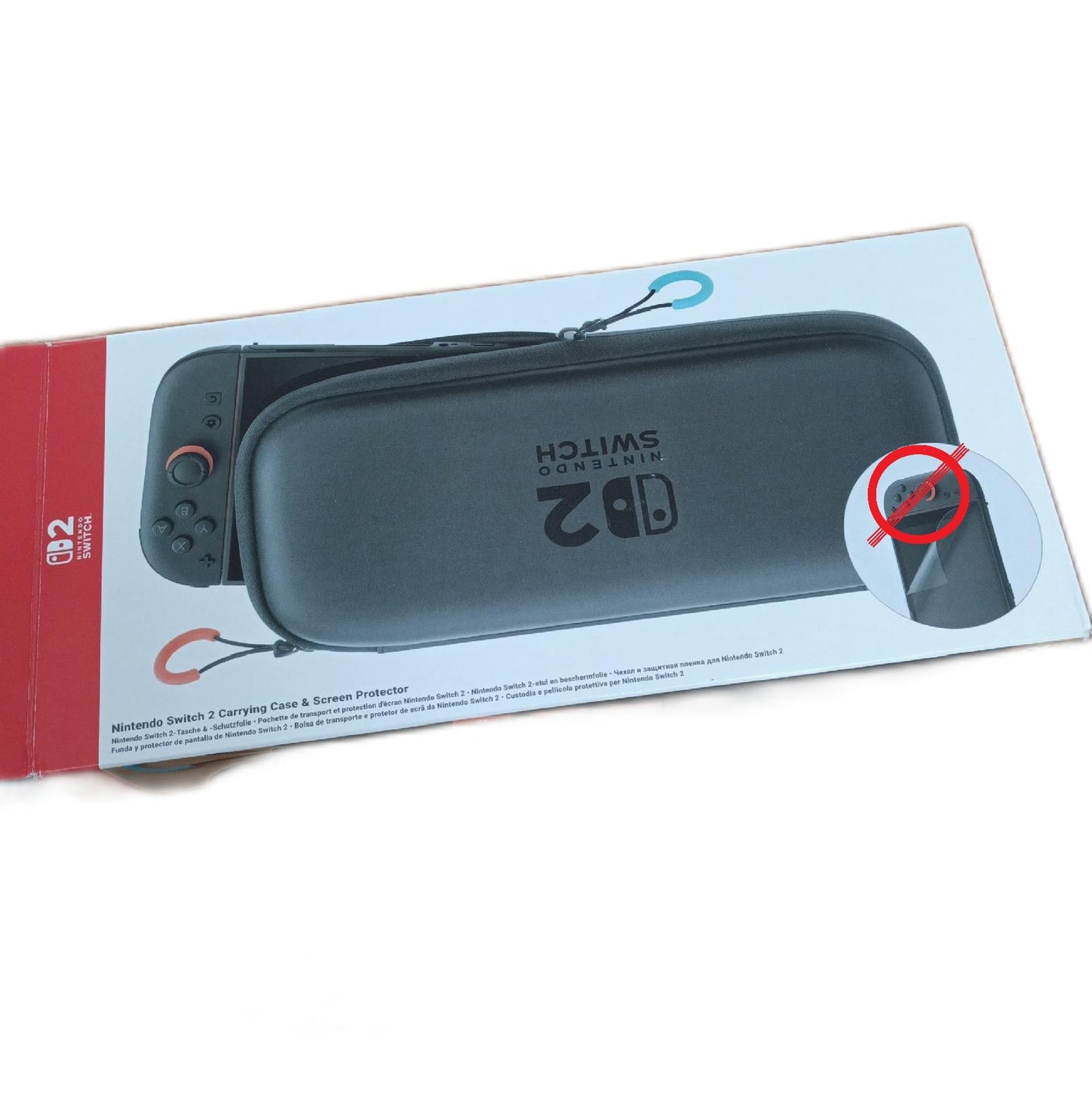 Offizielle Nintendo Switch 2 Huelle mit Halter fuer Spiele ohne Folie