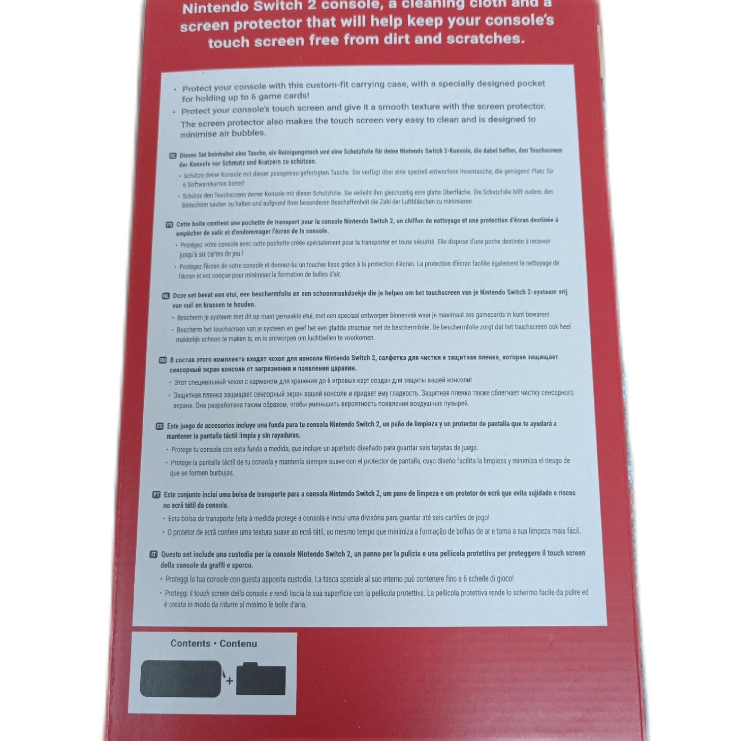 Offizielle Nintendo Switch 2 Huelle mit Halter fuer Spiele ohne Folie