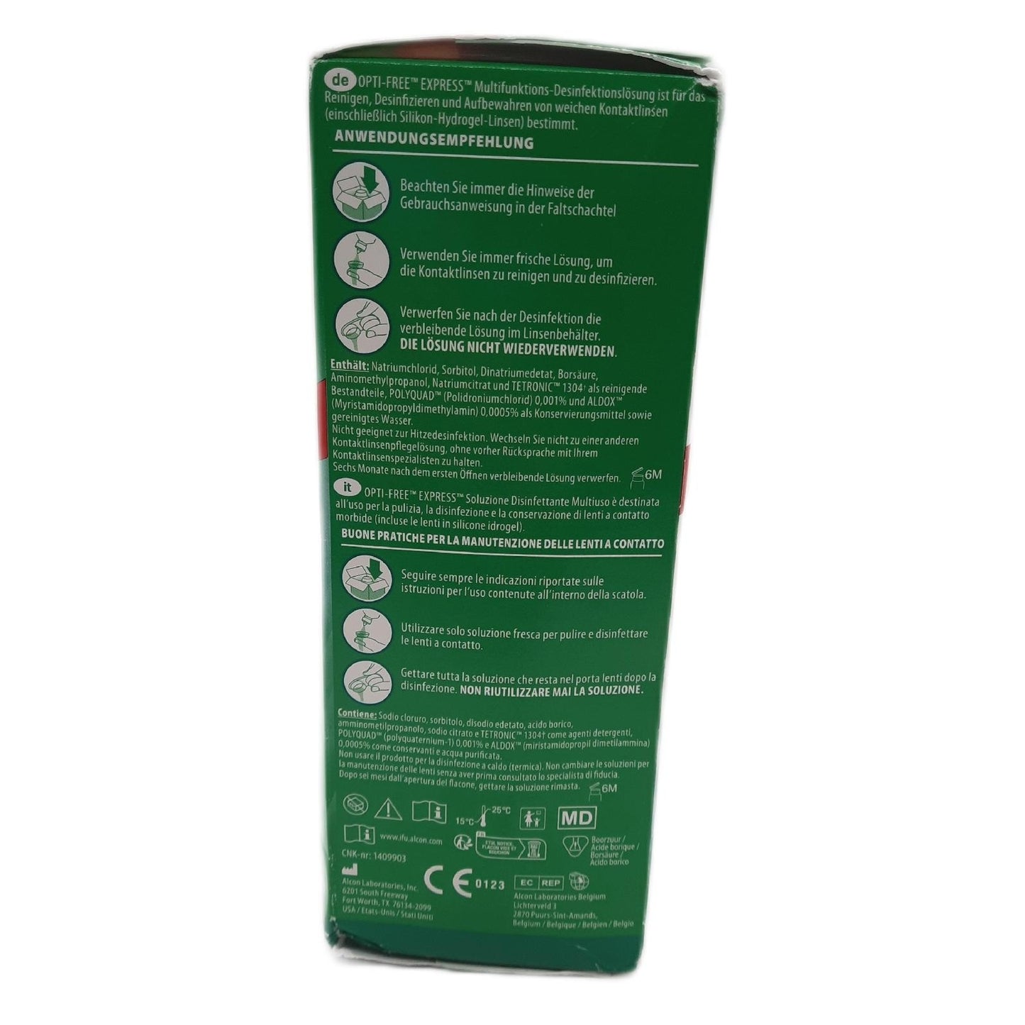 Opti Free Kontaktlinsenlösung Reinigung Pflege Express Einzelflasche 355 ml Gesundheit