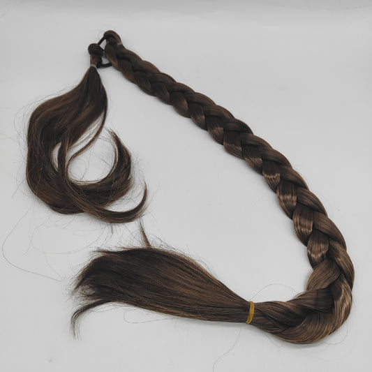 Wekuw Haarverlängerungen Haarpflege Brown Pferdeschwanz Zopf Extensions natürlich lang