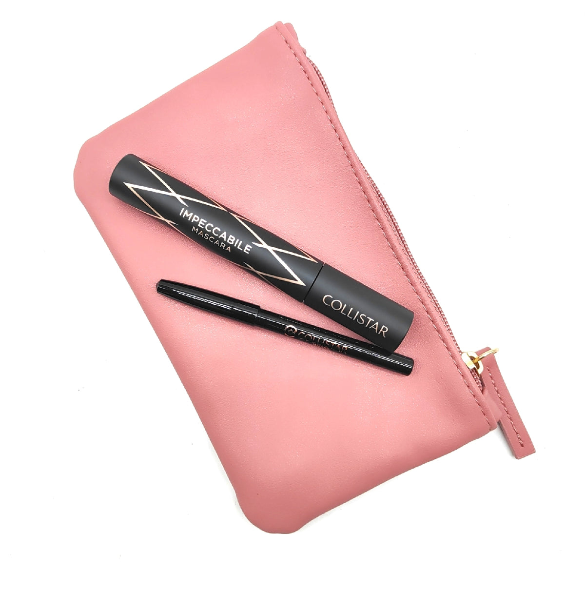 Collistar Impeccabile Mascara Geschenkset + Mini Professionelle Augenstift + The Bridge Pochette, Volumen, Länge & Definition mit Clean & Natürlichem Make-up