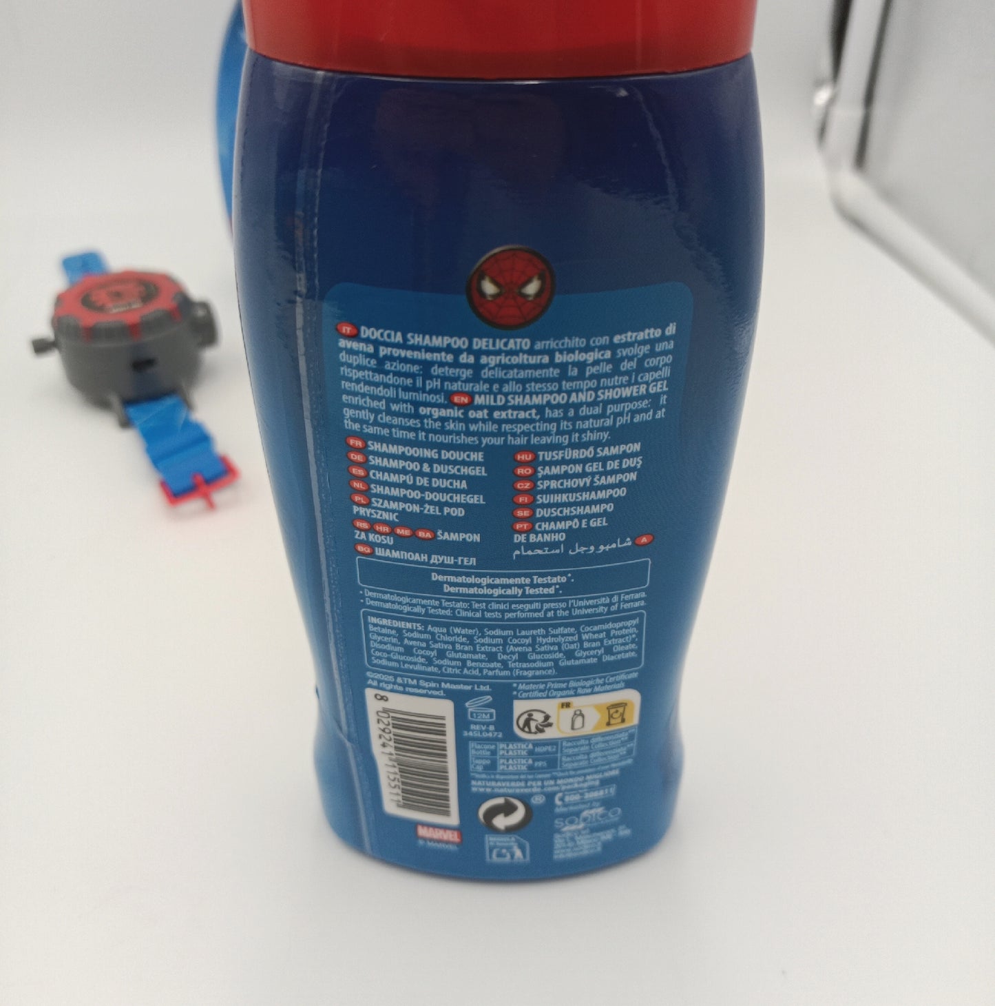 Naturaverde Spiderman Geschenkset Duschshampoo 250 ml Flüssigseife 250 ml und Geschenk