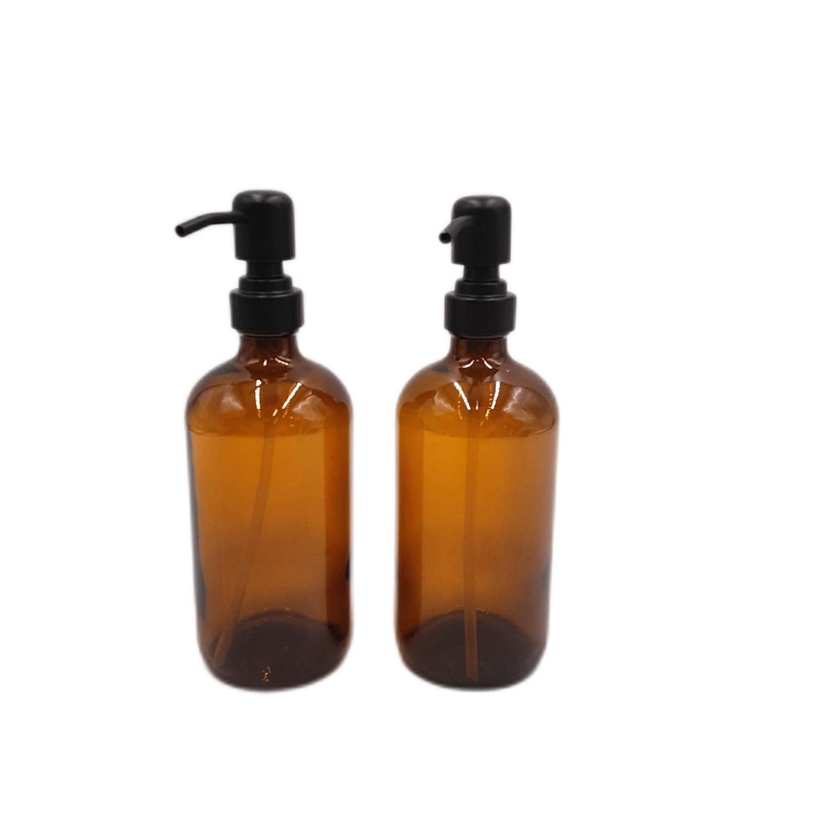 Euqvunn 2er-Pack Seifenspender aus bernsteinfarbenem Glas, Handseifenspender