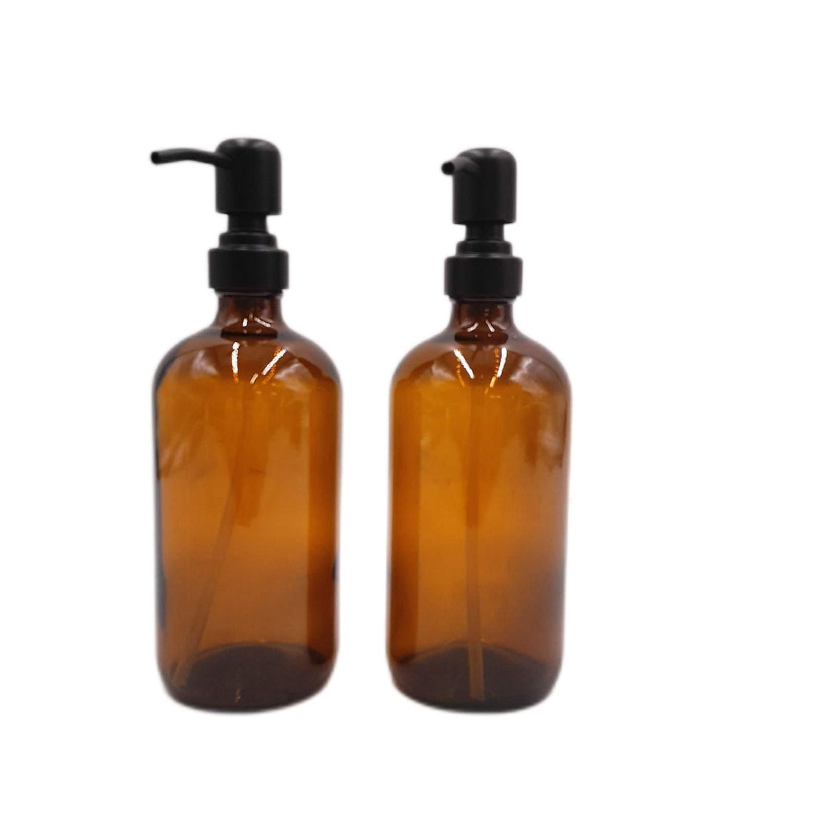 Euqvunn 2er-Pack Seifenspender aus bernsteinfarbenem Glas, Handseifenspender