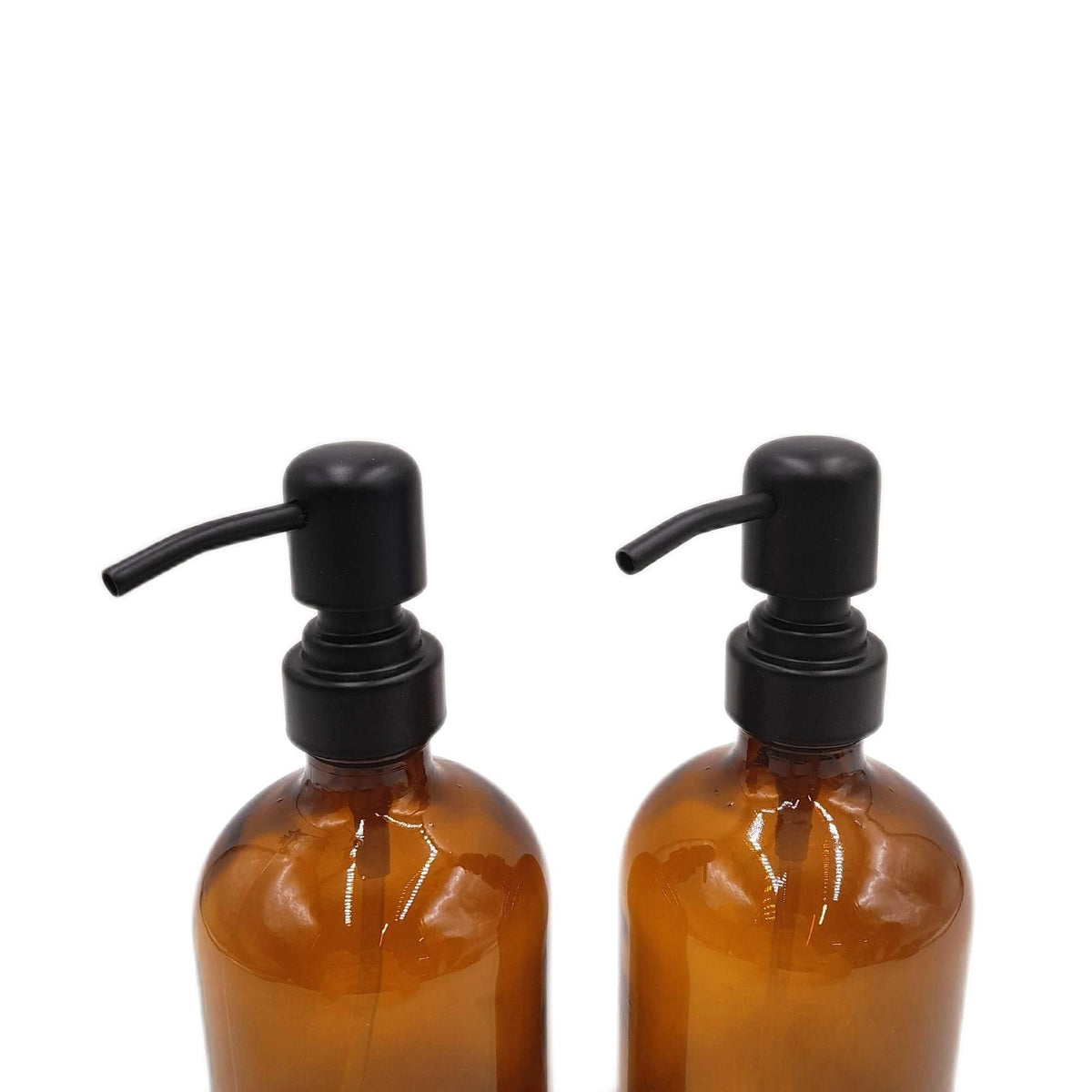 Euqvunn 2er-Pack Seifenspender aus bernsteinfarbenem Glas, Handseifenspender