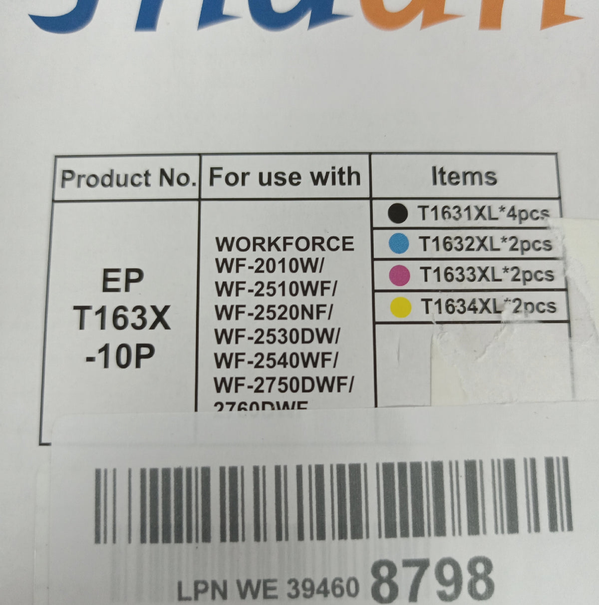 Jhaan 16XL Druckerpatronen Ersatz für Epson 16XL 10er Pack kompatibel Workforce WF2750 WF2760 WF2660 WF2650 WF2630 WF2540 WF2530 WF2010 WF2510
