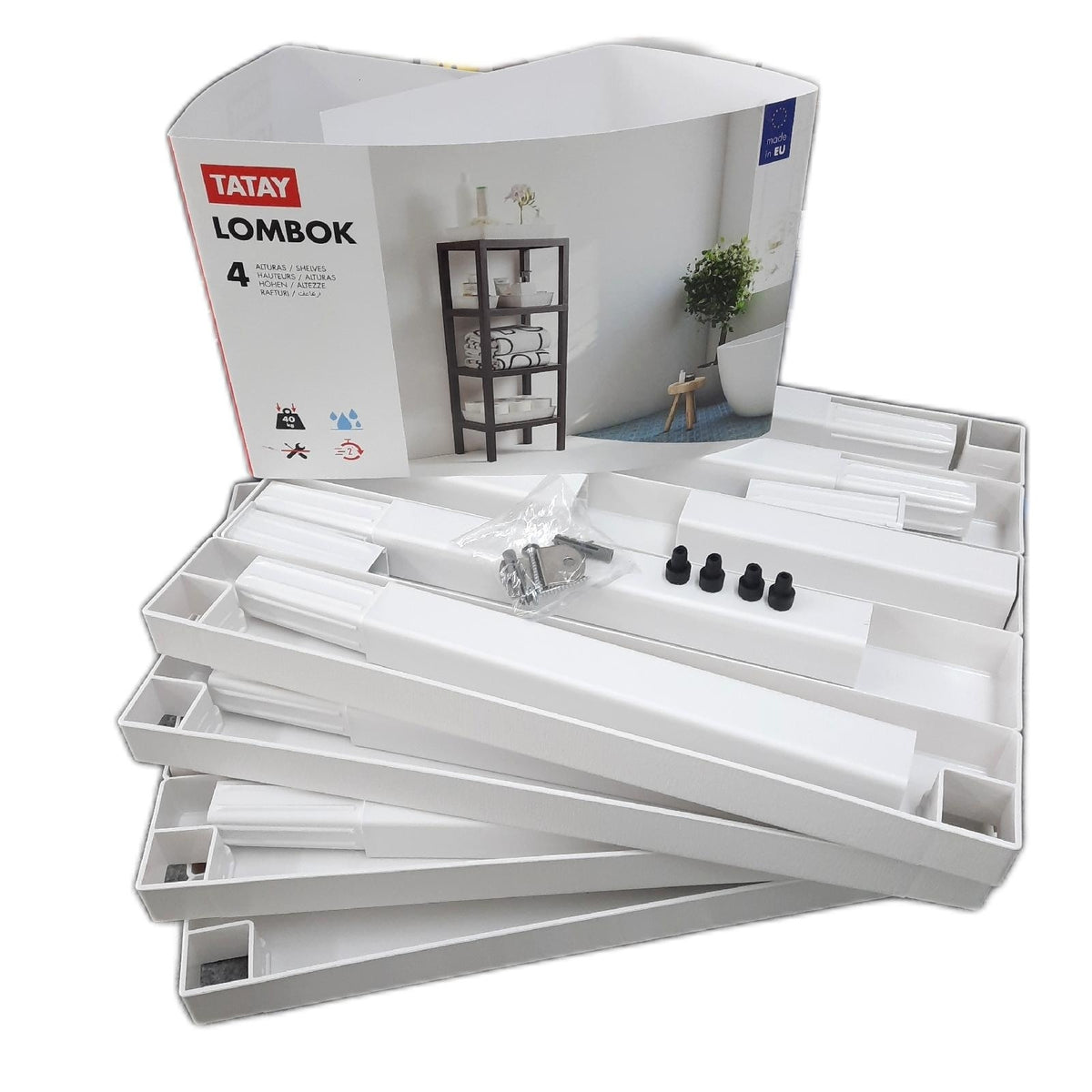 Tatay Lombok Regal 4 BÖden Polypropylen BPA frei Holzoptik langlebig praktisch robust