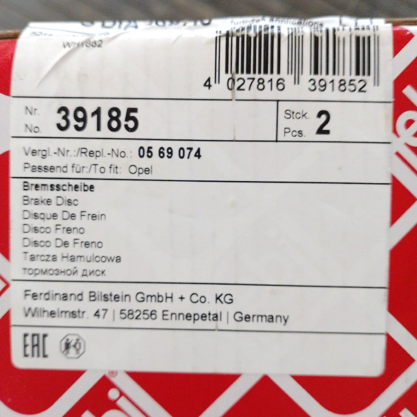 feb bilstein Bremsscheibensatz Autoteile 39185 Ersatzteil Zuverlässig für