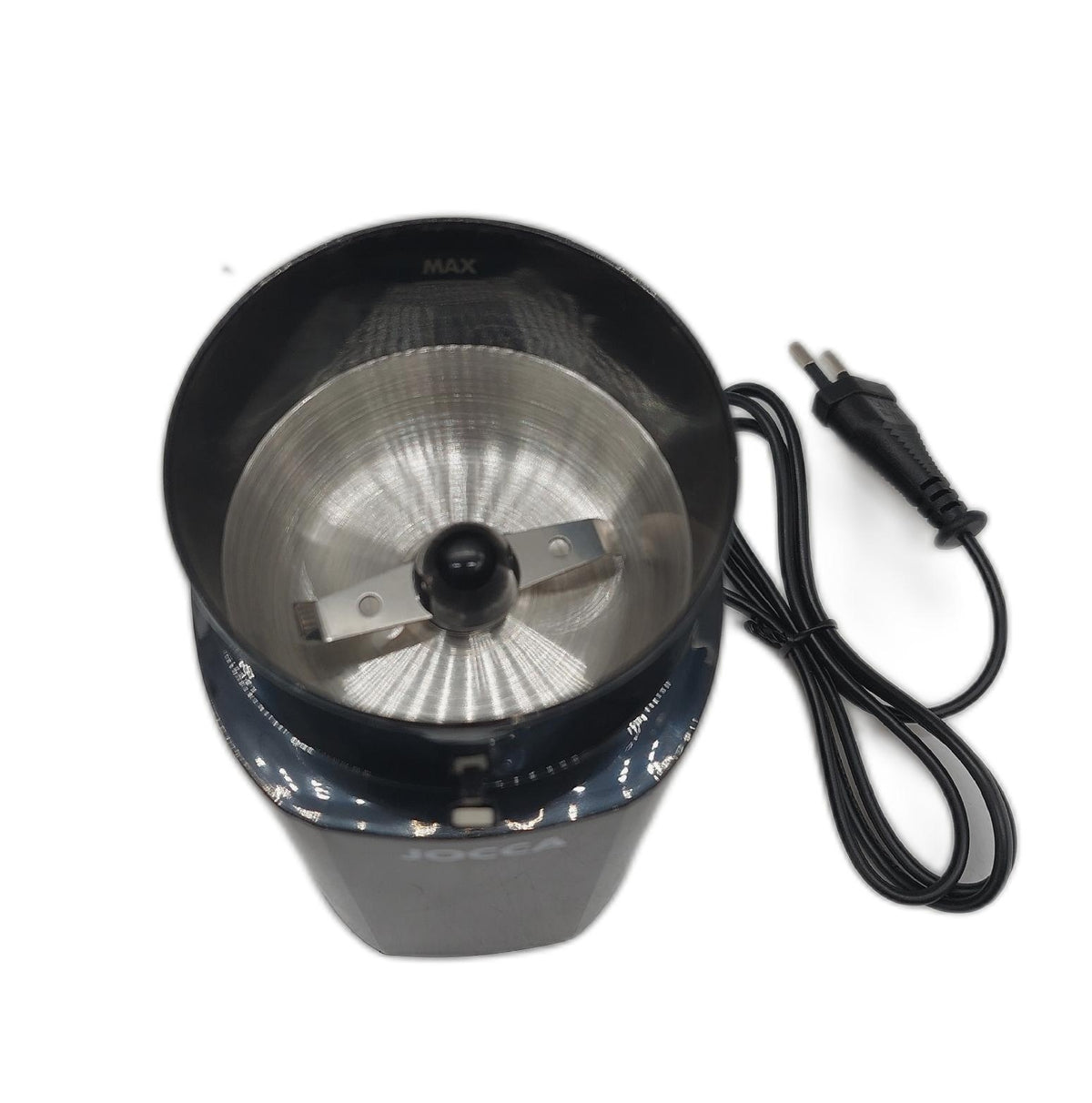JOCCA Elektrische Kaffeemuehle 60g Edelstahlklingen Sprung Deckel