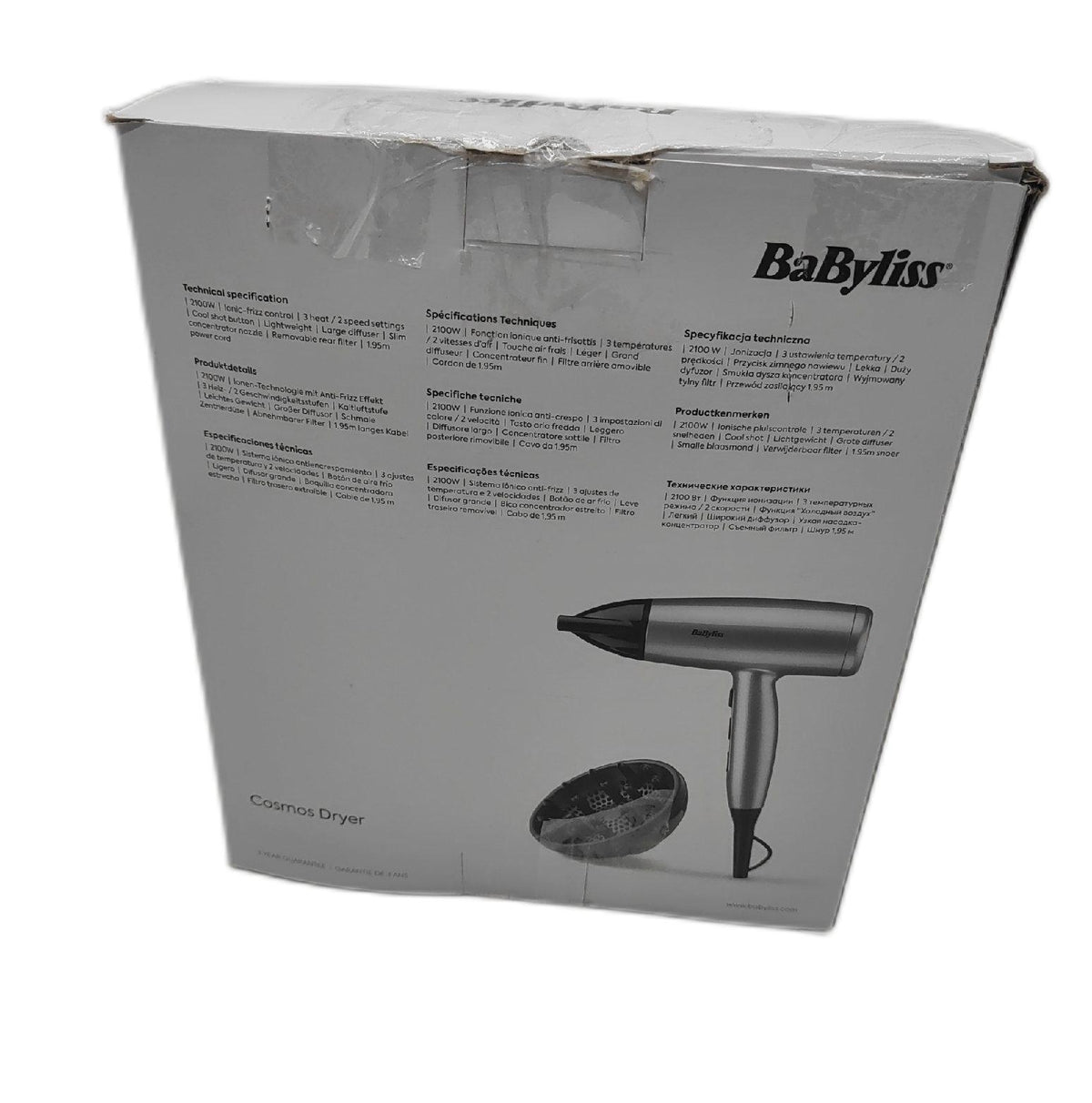 BaByliss Haartrockner Haarpflege Cosmos Leistungsstark Stylisch Leichtgewicht Diff
