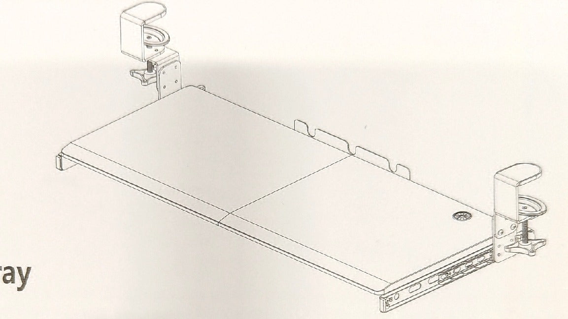 AX WABER Tastaturablage Unter dem Schreibtisch Ausziehbar mit C Klemme Großformat