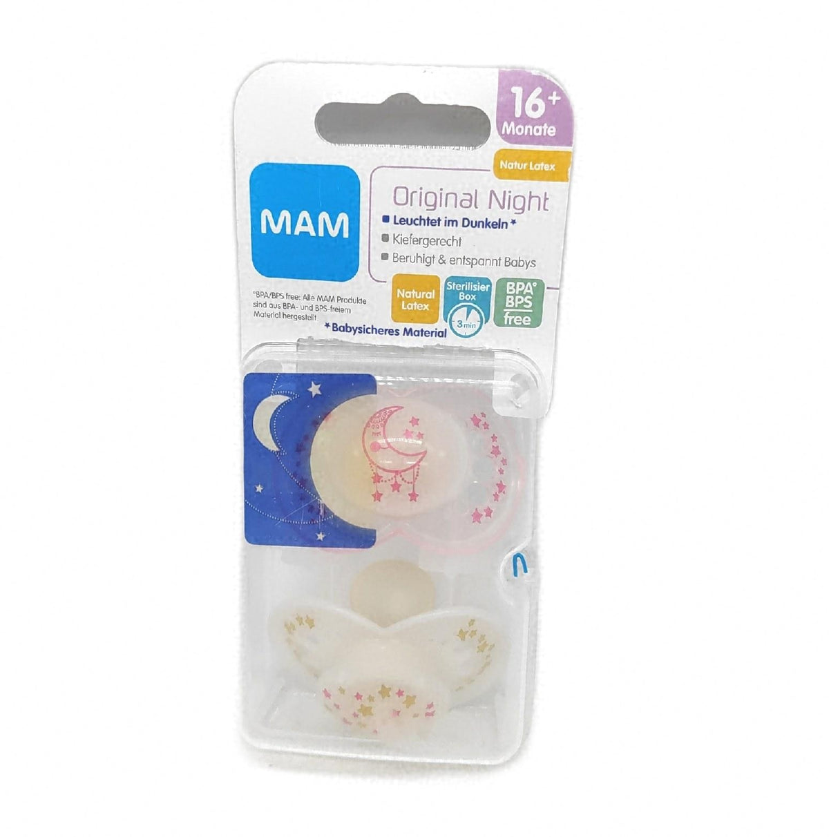 MAM Original Night Schnuller 16 plus Monate 2er Set Beruhigungssauger Baby BPA frei
