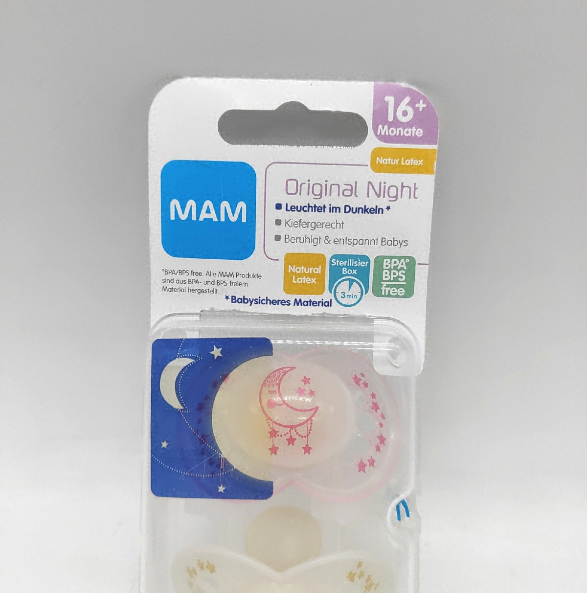 MAM Original Night Schnuller 16 plus Monate 2er Set Beruhigungssauger Baby BPA frei