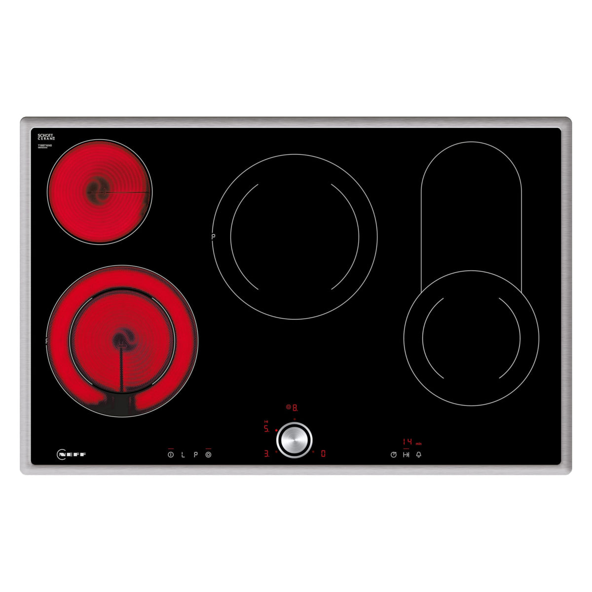 NEFF Glaskeramik-Kochfeld TBT 1816 N / T18BT16N0, 79,5 cm, edelstahl
