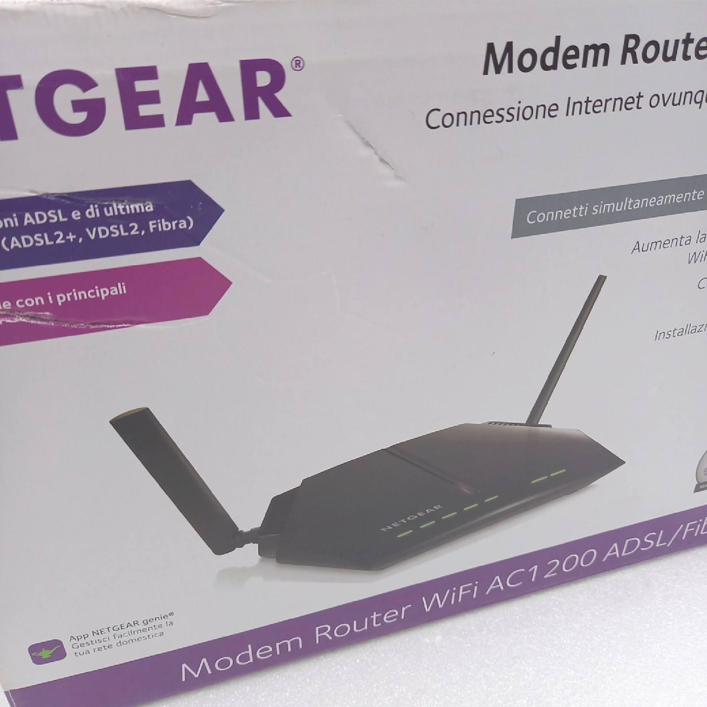 Netgear Modem Router Netzwerk Heimnetzwerke Dual Band VDSL ADSL Glasfaser 4 GB Ports Italienisch