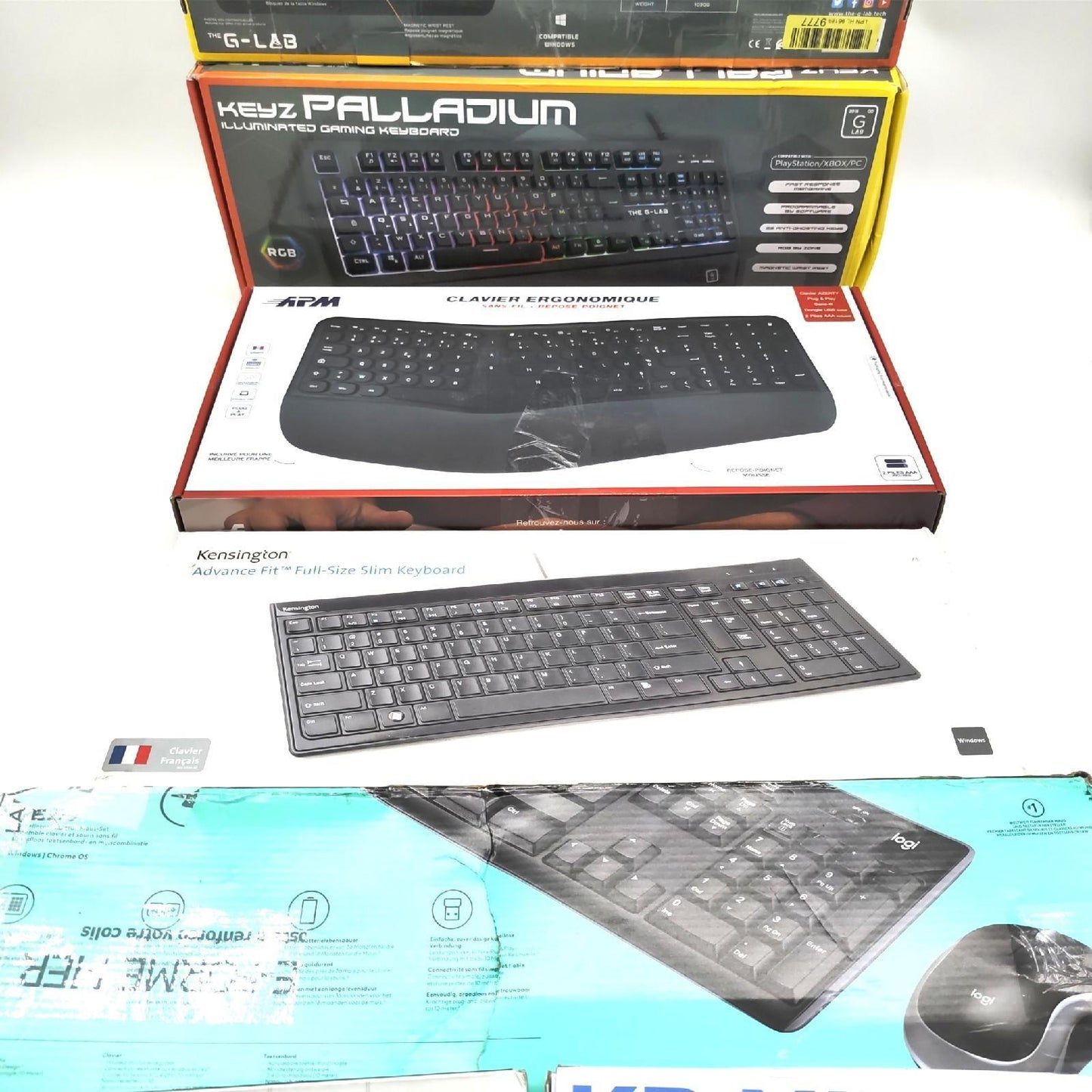 C D E Ware Tastaturen AZERTY Layout Französiche X Kunden Retouren Rückläufer 10 ;Logitech Tastaturen Wireless Ergonomisch Ergänzungsfunktion