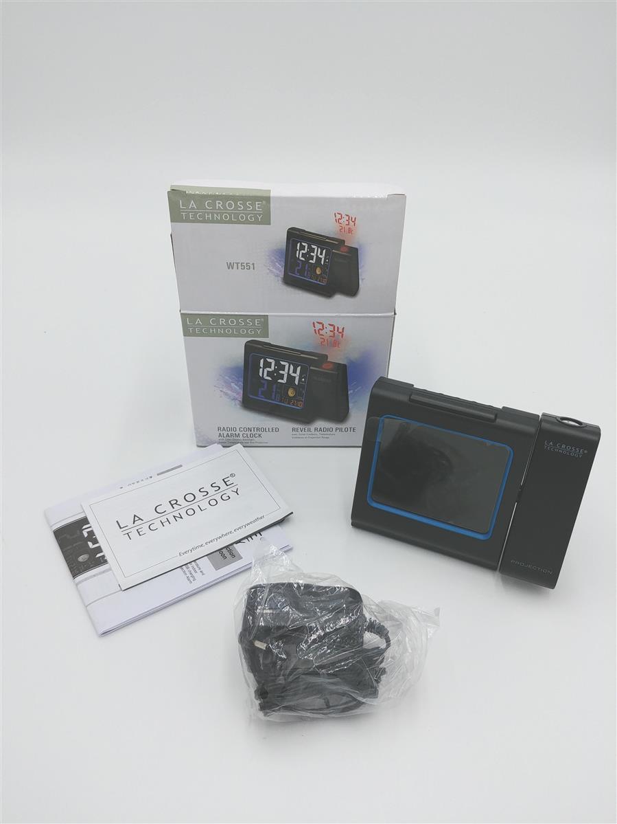 La Crosse Technology Funkwecker Uhr Schlafzimmer WT551 Projektion rotes LCD Display Schwarz