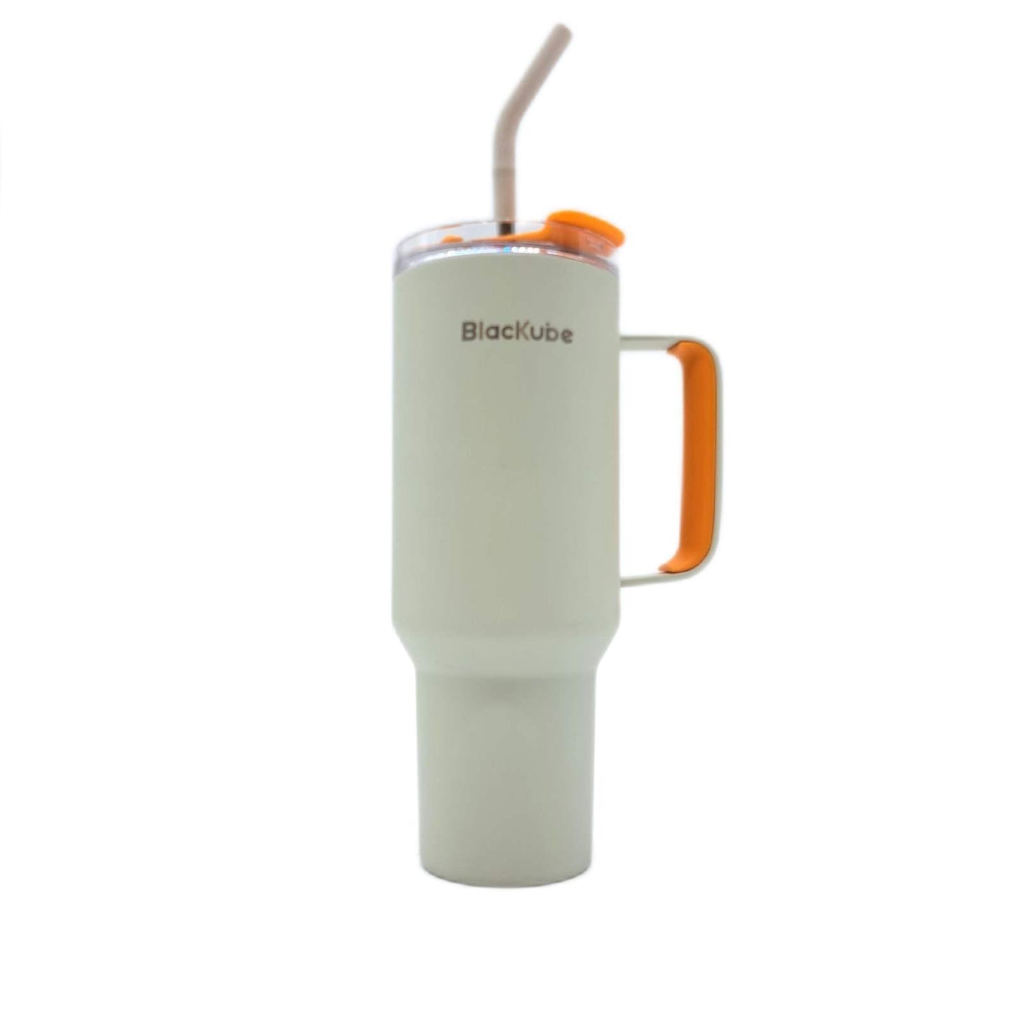 Blackube Thermoflasche 1.2 Liter Strohalm Camping beige Orange Isolierflasche Outdoor, Trinkflasche