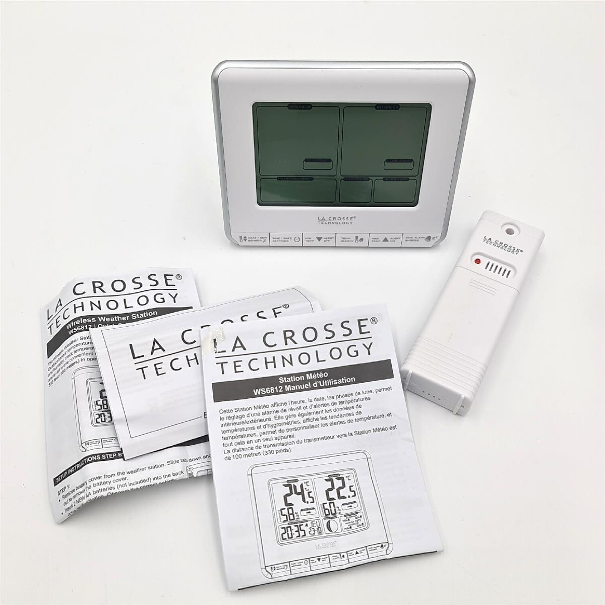 La Crosse Technology Wetterstation Messgerät Wetterenvorhersage WS6812 Silber moderne Messung