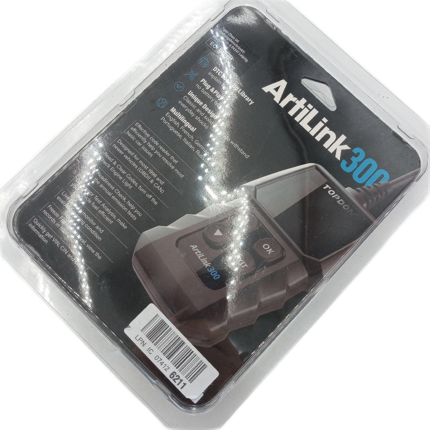 TOPDON Diagnosetool Fahrzeugdiagnose OBD2 Fahrzeugscanner AL300 Fehlercode Leser Fehler