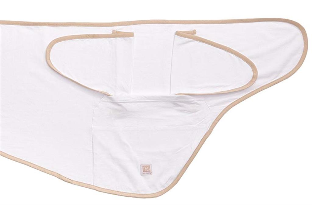 Beaba Babydecke Baby Zubehör Baumwolljersey Weiß Beige 0 3 Monate Warmhaltend Kuschelig
