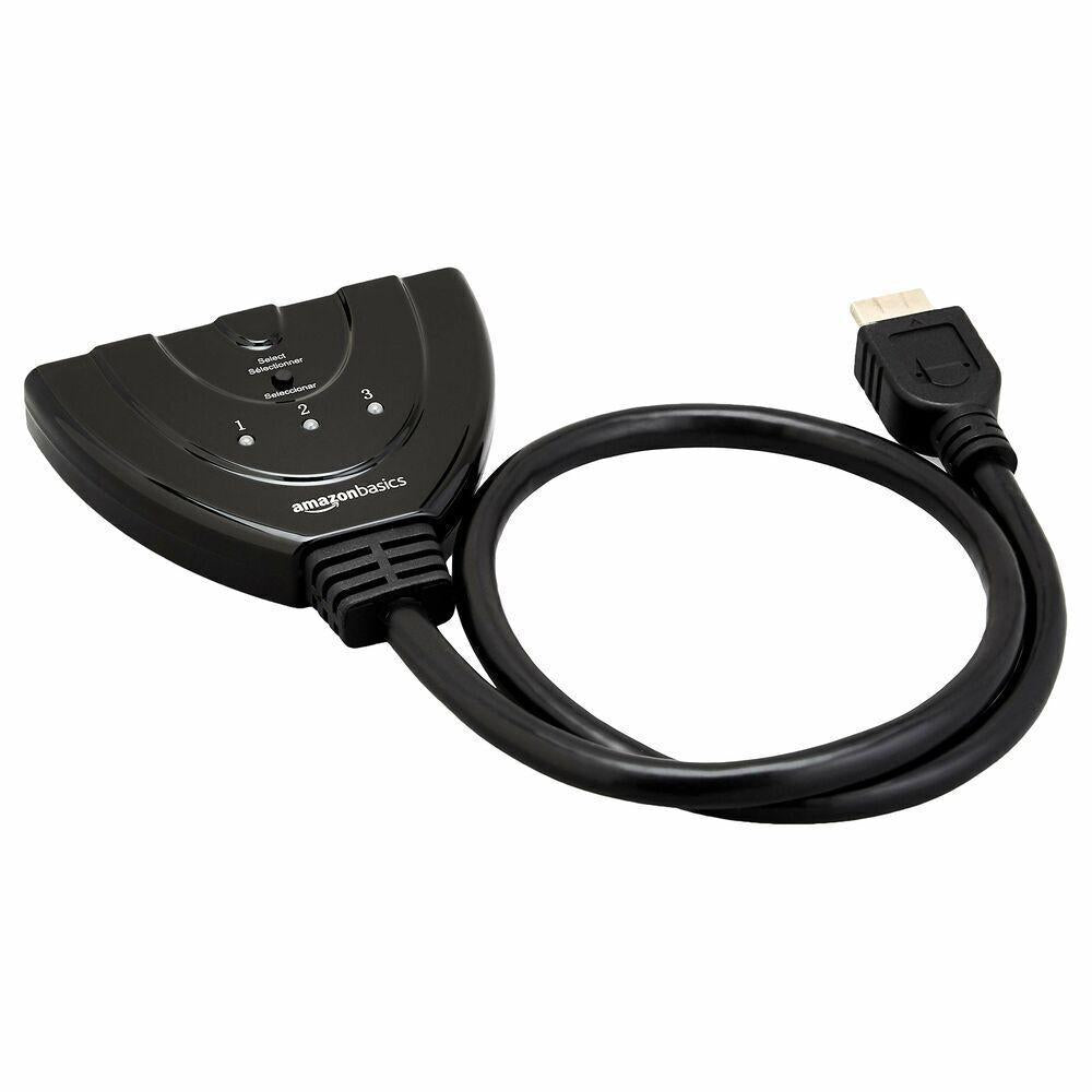 Amazon Basics HDMI Switch Verteiler Elektronik Modell 3 in 1 Ausgang Full HD 4K