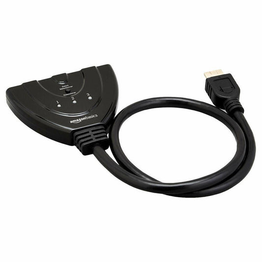 Amazon Basics HDMI Switch Verteiler Elektronik Modell 3 in 1 Ausgang Full HD 4K