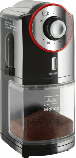 Melitta Kaffeemühle Küchengeräte Molino elektrische Kaffeemühle Scheibenmahlwerk schwarz