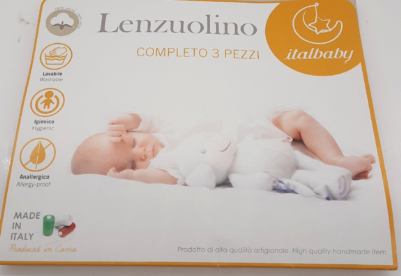 Italbaby Bettwäsche Baby Kinderzimmer Kinderwagen 3 teilig Blau Weich Kuschelig