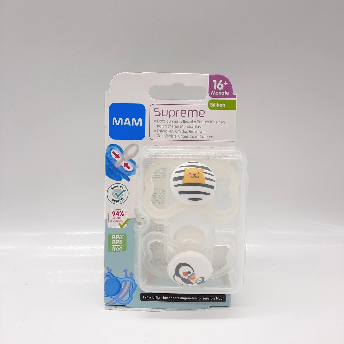 MAM Babyschnuller Supreme 2er Set Zahnentwicklung Rotationsfeld Aufbewahrung