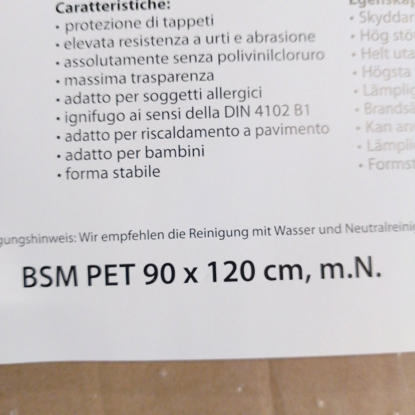 Bodenschutzmatte Bodenschutz Boden Schutz 120 x 90 cm Transparent Mit Noppen R
