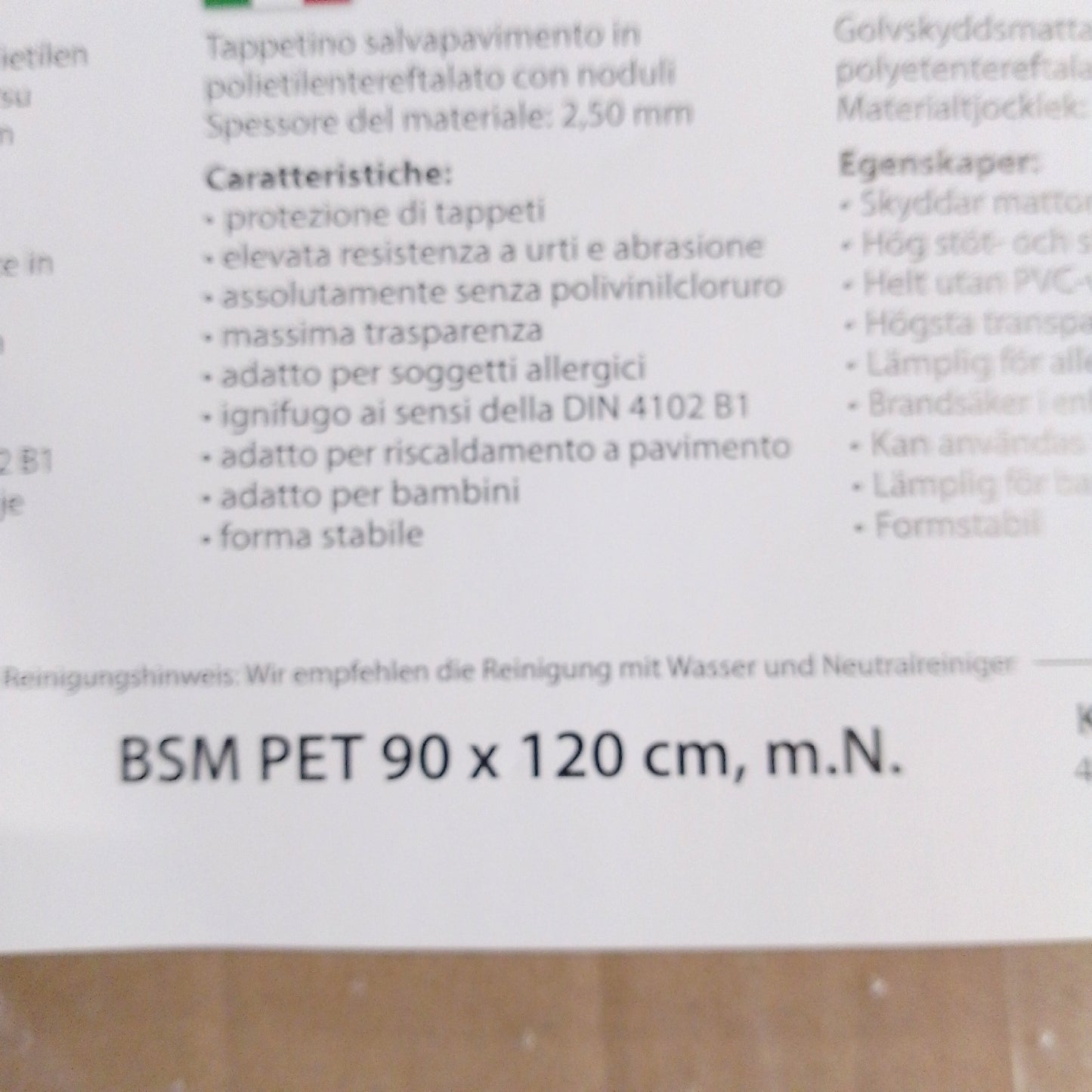 Bodenschutzmatte Bodenschutz Boden Schutz 120 x 90 cm Transparent Mit Noppen R