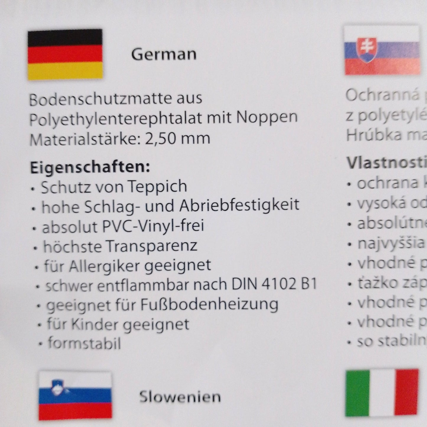 Bodenschutzmatte Bodenschutz Boden Schutz 120 x 90 cm Transparent Mit Noppen R