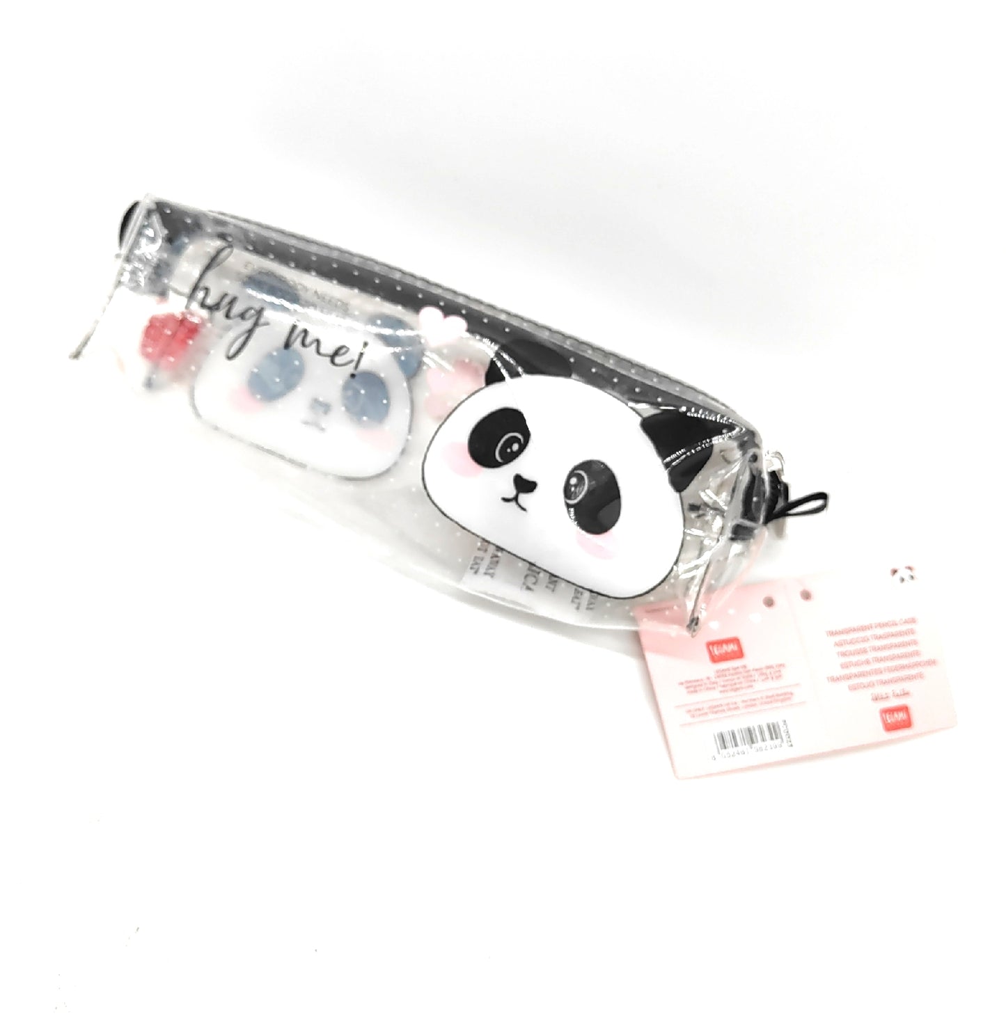 transparentes Federmäppchen Panda Herzchen Schlamper Tasche Stiftetasche