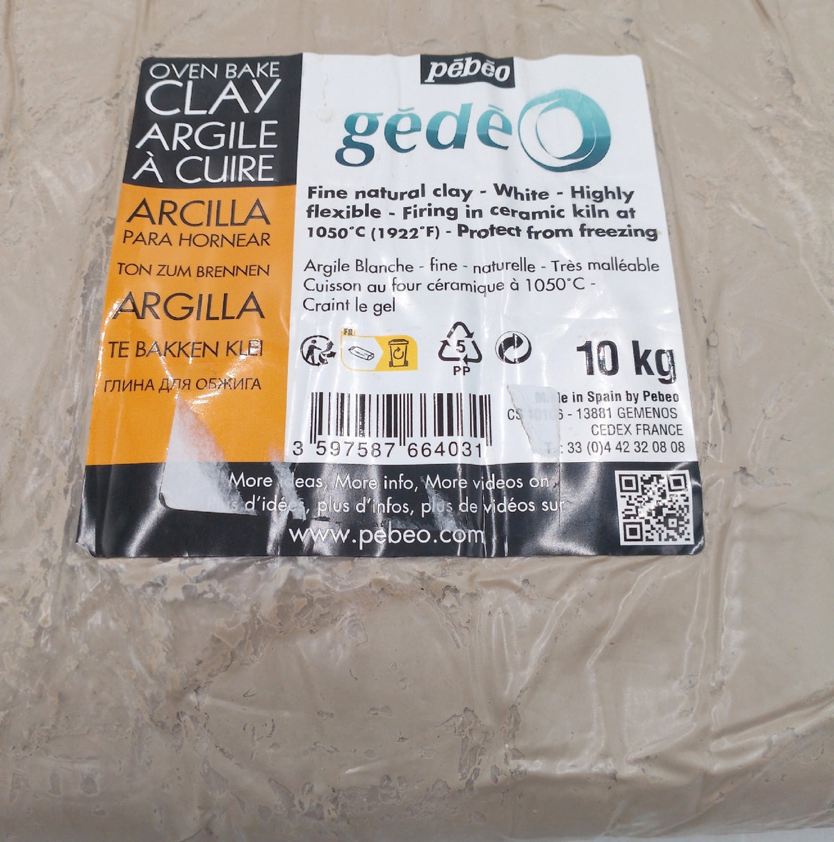 Pebeo Backton Gedeo Brot 10 KG Ton Gebrochenes Weiß Modell 10000 Accessory Decoration