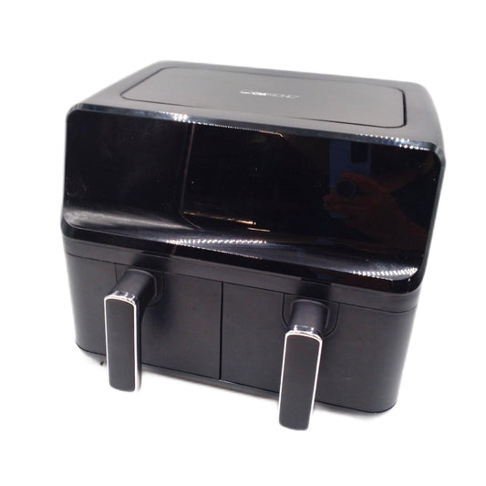 Clatronic Doppel Heissluftfritteuse 8 Liter Doppelkammer Air Fryer Touchscreen 2700 Watt