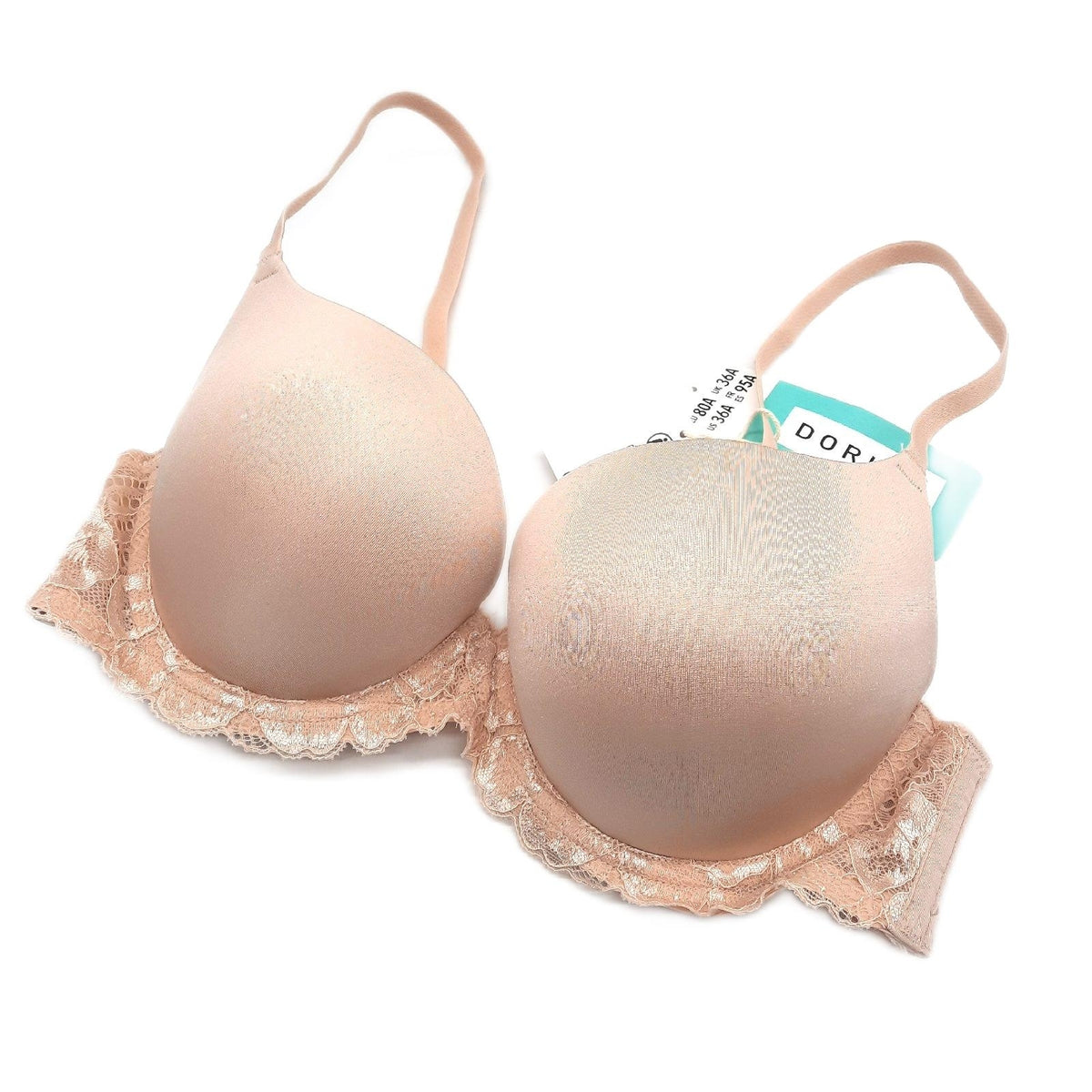 Dorina Damen BH T Shirt BH Beiger Claire Super Push Up Spitze Bequemer Halt