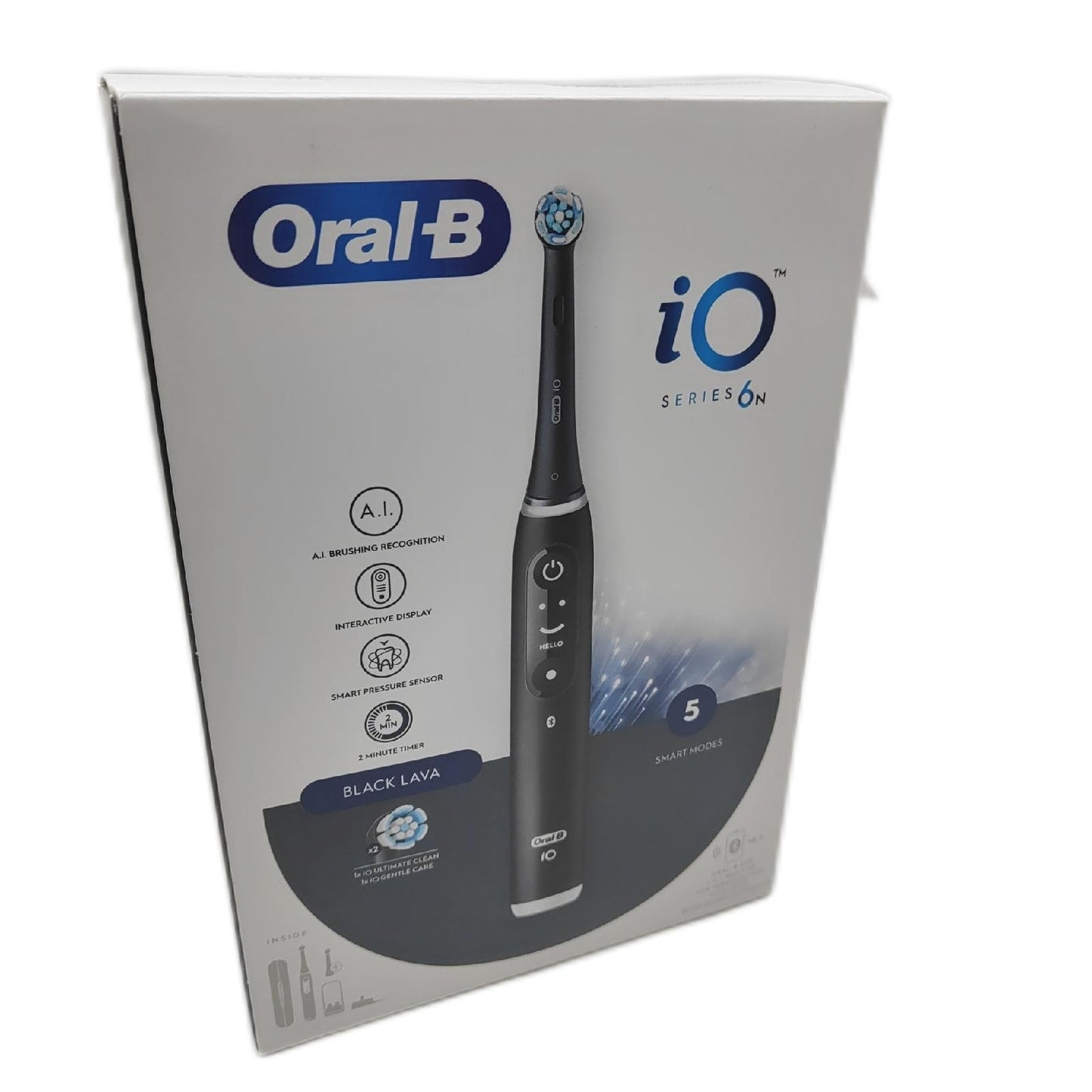 Oral B Elektrische Zahnbürste Zahnpflege iO 6N Schwarz Wiederaufladbar für beste Reinigung