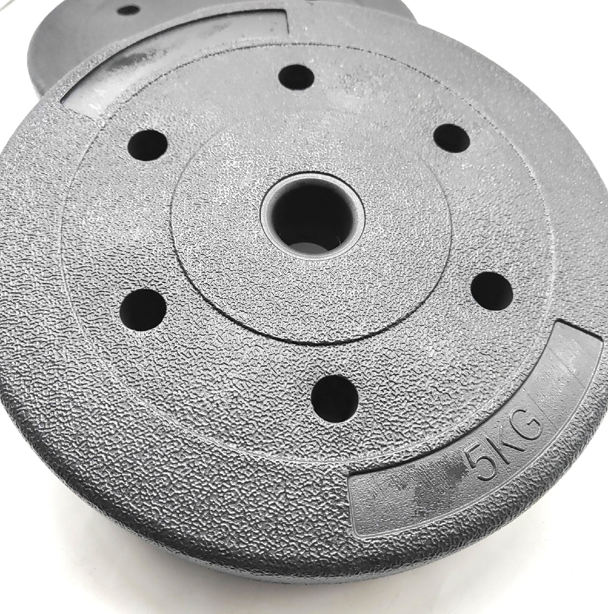BAKAJI Hantelscheiben 2 x 5 kg Zement 25 mm Bohrung 10 kg Set