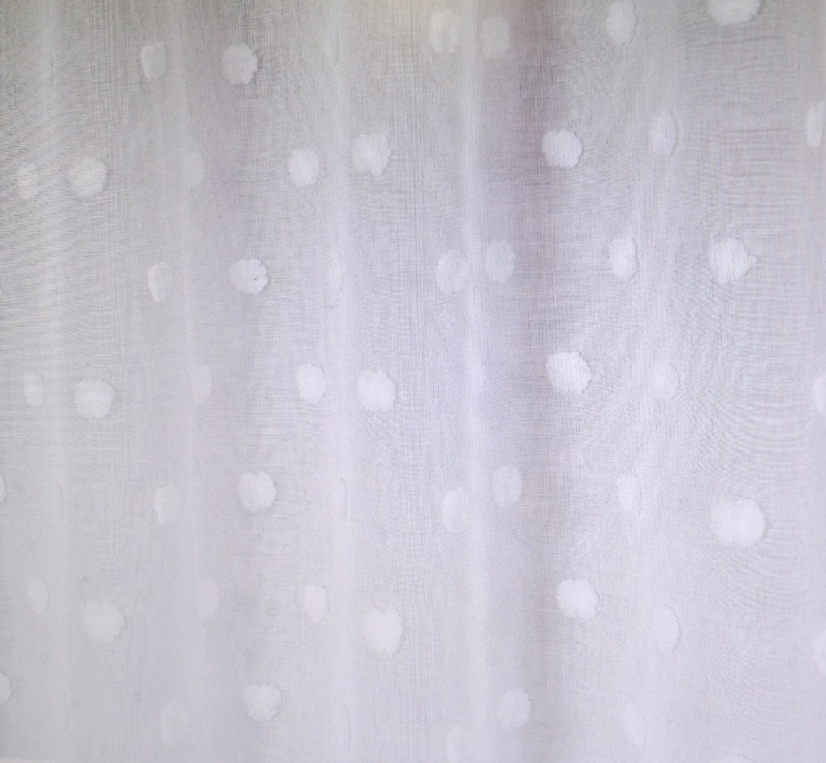 Elbersdrucke Gardine Fluffy Dots 00 weiß transparent verdeckte Schlaufen 255 x