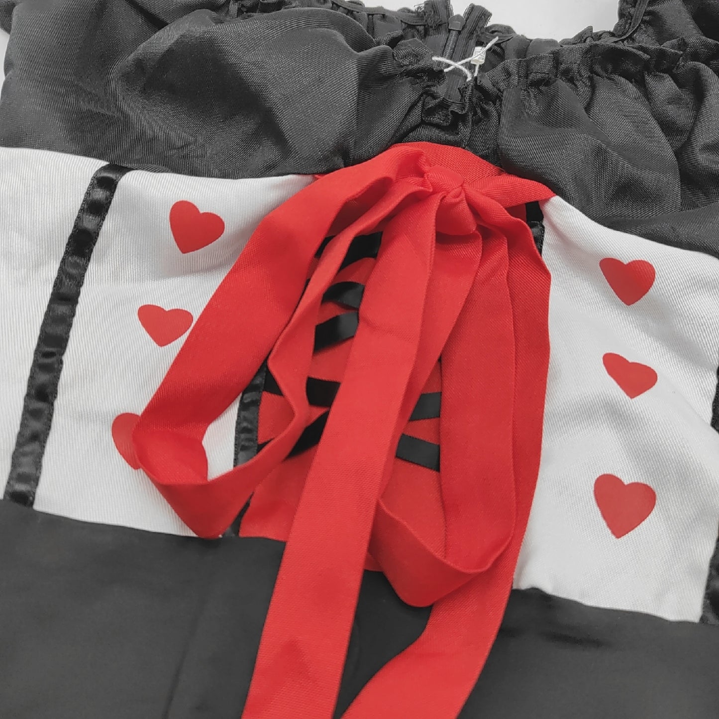 Herzkönigin Kostüm Damen Kleid Karneval Halloween Fasching Größe XL Alice Spaß Verkleidung