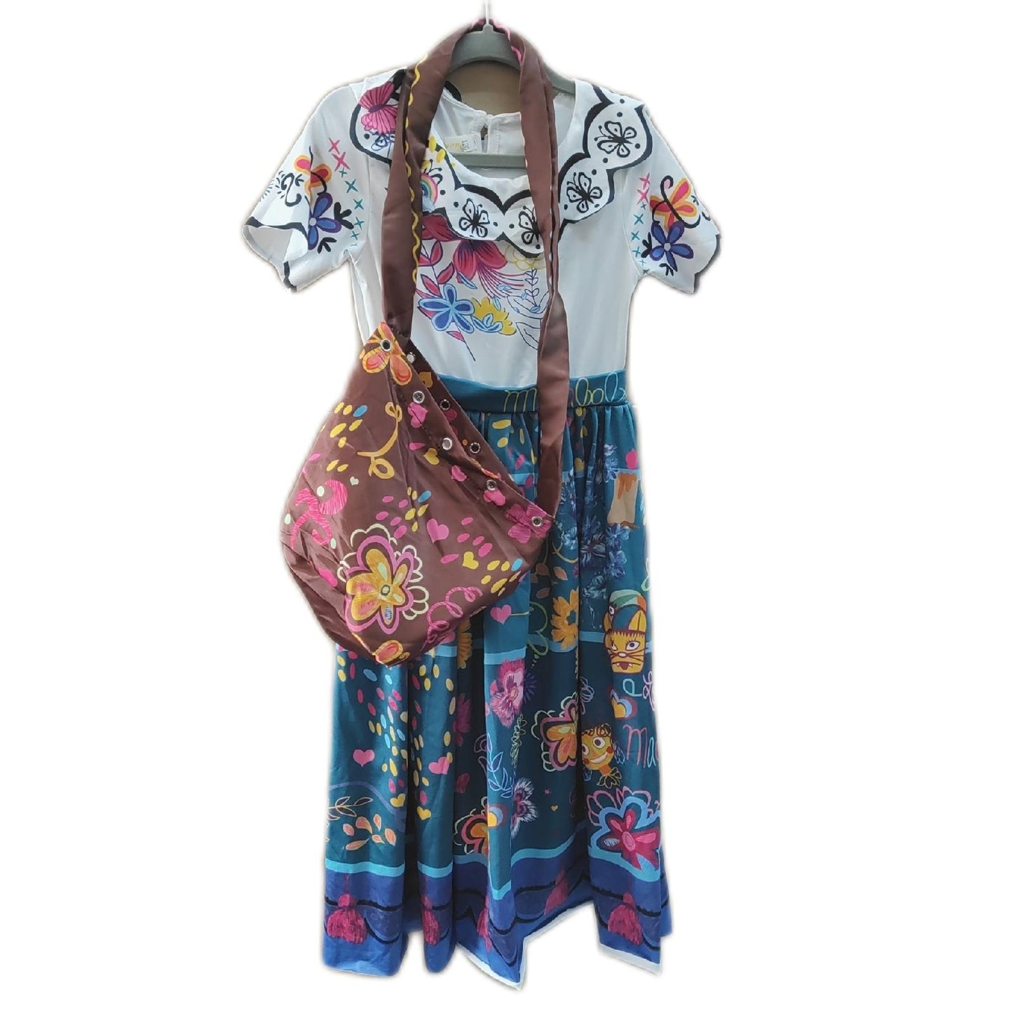 Magischen Märchenkostüm Kinder Kostüme Blumenkleid 120 cm Tasche Geschenk