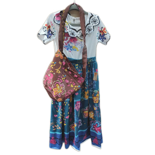 Magischen Märchenkostüm Kinder Kostüme Blumenkleid 120 cm Tasche Geschenk